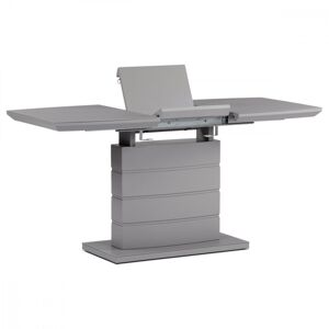 AUTRONIC HT-420 GREY Jedálenský stôl 110+40x70 cm, sivá 4 mm sklenená doska, MDF, sivý matný lak